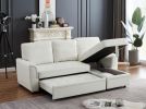 PU Leather Storage Sofa Bed Tufeted Cushion for Living Room